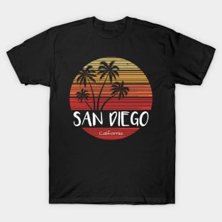 San Diego California Palm Trees Distressed Vintage CA Love T-Shirt